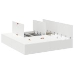 vidaXL Cadru de pat Alb 200 x 200 x 31.5 cm Lemn compozit vidaXL Cadru de pat Alb 200 x 200 x 31.5 cm Lemn compozit
