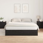 vidaXL Cadru de pat Stejar negru 200 x 200 x 31.5 cm Lemn compozit vidaXL Cadru de pat Stejar negru 200 x 200 x 31.5 cm Lemn compozit