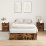 vidaXL Cadru de pat Stejar afumat 200 x 120 x 31.5 cm Lemn compozit vidaXL Cadru de pat Stejar afumat 200 x 120 x 31.5 cm Lemn compozit