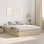 vidaXL Cadru de pat Stejar sonoma 200 x 140 x 31.5 cm Lemn compozit vidaXL Cadru de pat Stejar sonoma 200 x 140 x 31.5 cm Lemn compozit