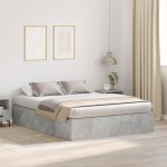 vidaXL Cadru de pat Gri beton 200 x 140 x 31.5 cm Lemn compozit vidaXL Cadru de pat Gri beton 200 x 140 x 31.5 cm Lemn compozit