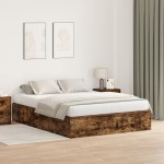 vidaXL <strong>Cadru de Pat cu Depozitare </strong> Stejar Închis 140 x 200 cm vidaXL <strong>Cadru de Pat cu Depozitare </strong> Stejar Închis 140 x 200 cm