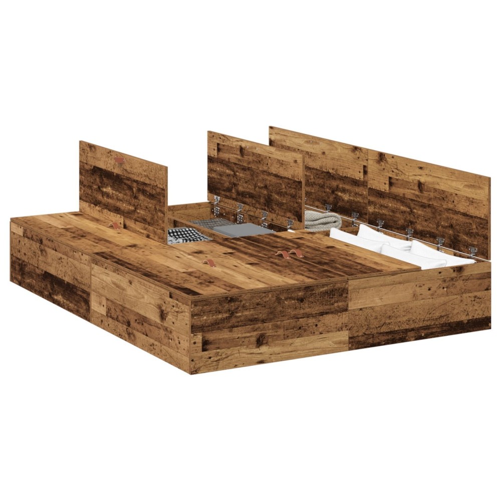 vidaXL Cadru de pat Lemn vechi 200 x 140 x 31.5 cm Lemn compozit