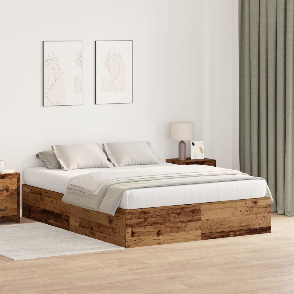 vidaXL Cadru de pat Lemn vechi 200 x 140 x 31.5 cm Lemn compozit