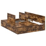 vidaXL Cadru de pat cu depozitare Stejar fumuriu 150 x 200 cm