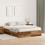 vidaXL Cadru de pat Lemn vechi 200 x 150 x 31.5 cm Lemn compozit vidaXL Cadru de pat Lemn vechi 200 x 150 x 31.5 cm Lemn compozit
