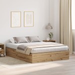 vidaXL <strong>Cadru de pat cu storage </strong> din stejar artesanal 160x200 cm vidaXL <strong>Cadru de pat cu storage </strong> din stejar artesanal 160x200 cm
