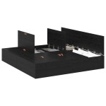 vidaXL Cadru de pat cu depozitare Stejar Negru 180 x 200 cm