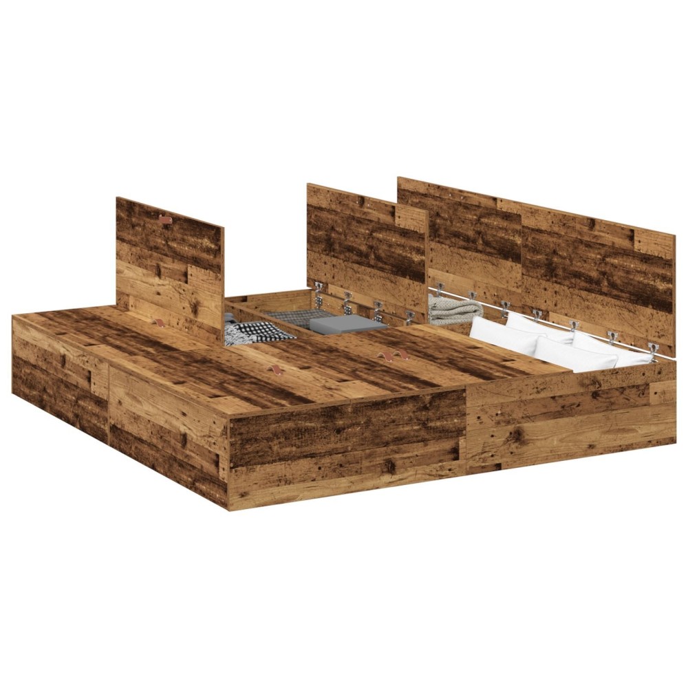 vidaXL Cadru de pat Lemn vechi 200 x 180 x 31.5 cm Lemn compozit