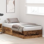 vidaXL Cadru de pat Lemn vechi 190 x 90 x 31.5 cm Lemn compozit vidaXL Cadru de pat Lemn vechi 190 x 90 x 31.5 cm Lemn compozit