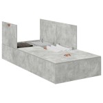 vidaXL Cadru de pat , gri beton, 75 x 190 cm, din lemn prelucrat.
