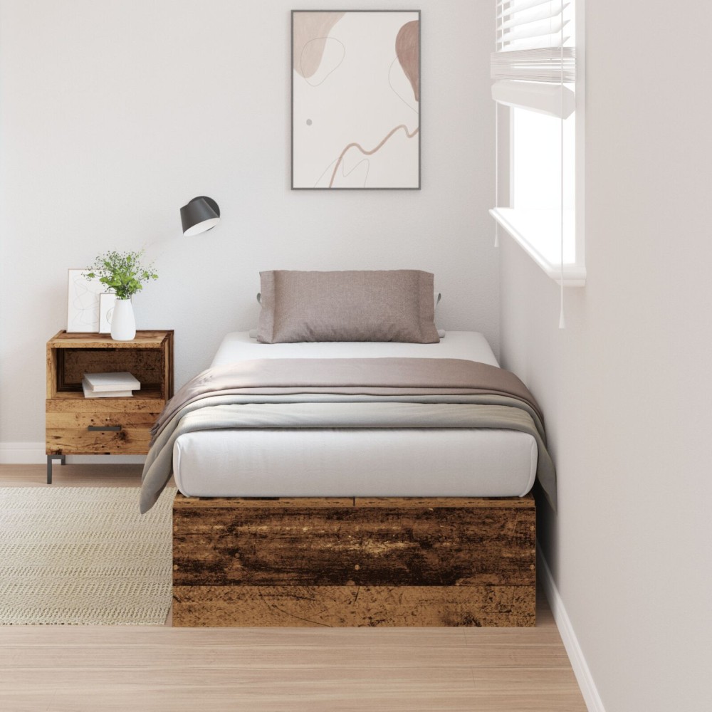 vidaXL Cadru de pat Lemn vechi 190 x 75 x 31.5 cm Lemn compozit