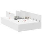 vidaXL Cadru de pat cu depozitare Alb 120 x 190 cm Lemn compozit