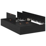 vidaXL Cadru de pat cu depozitare Stejar Negru 120 x 190 cm