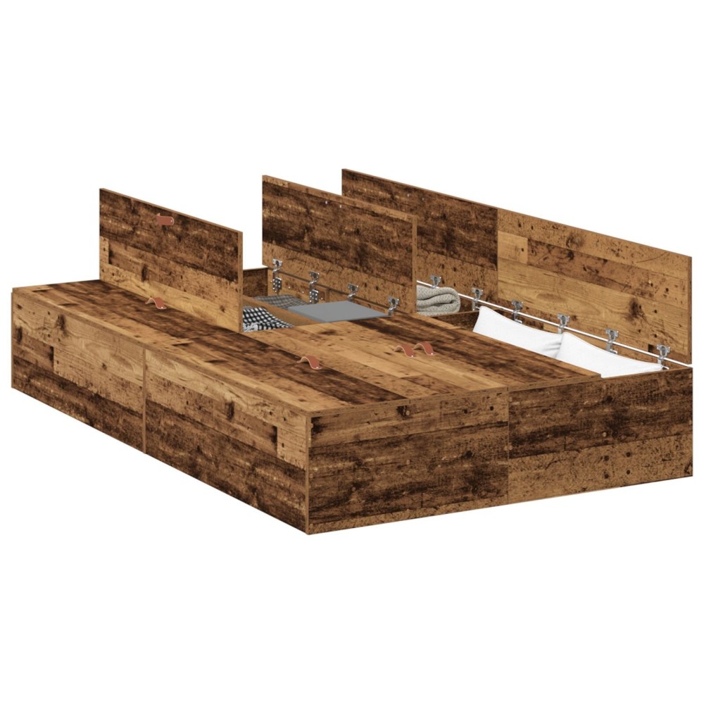 vidaXL Cadru de pat Lemn vechi 190 x 120 x 31.5 cm Lemn compozit
