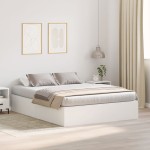 vidaXL Cadru de pat Alb 190 x 140 x 31.5 cm Lemn compozit
