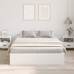 vidaXL Cadru de pat Alb 190 x 140 x 31.5 cm Lemn compozit