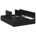 vidaXL Cadru de pat cu depozitare Stejar Negru 140 x 190 cm