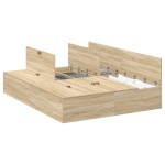 vidaXL Cadru de pat Stejar sonoma 190 x 135 x 31.5 cm Lemn compozit vidaXL Cadru de pat Stejar sonoma 190 x 135 x 31.5 cm Lemn compozit