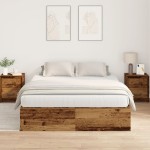 vidaXL Cadru de pat Lemn vechi 190 x 135 x 31.5 cm Lemn compozit vidaXL Cadru de pat Lemn vechi 190 x 135 x 31.5 cm Lemn compozit