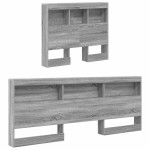 vidaXL Tăblie de depozitare cu raft sonoma gri 80 cm Lemn compozit vidaXL Tăblie de depozitare cu raft sonoma gri 80 cm Lemn compozit