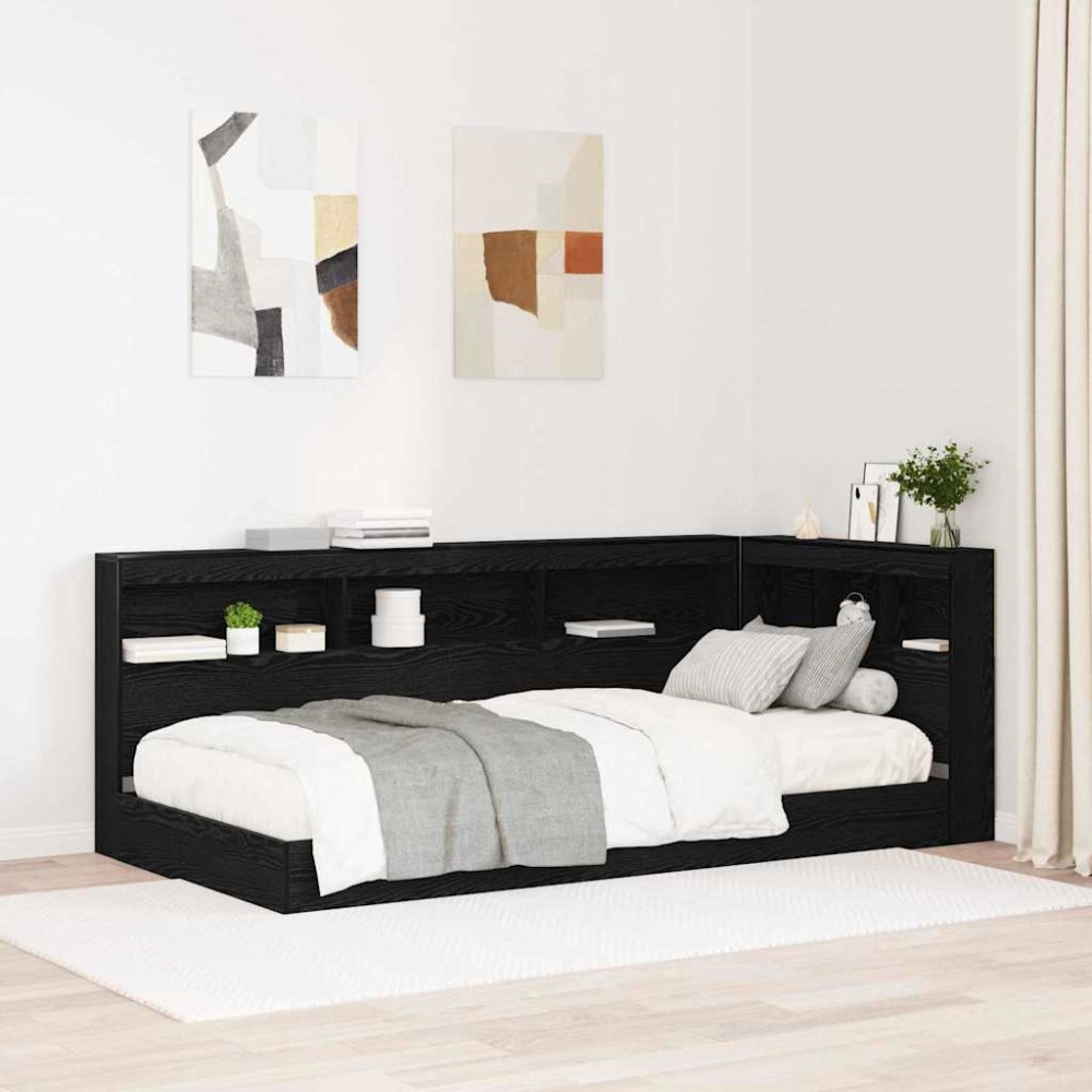 vidaXL Tăblie de depozitare cu raft Stejar negru 90 cm Lemn compozit