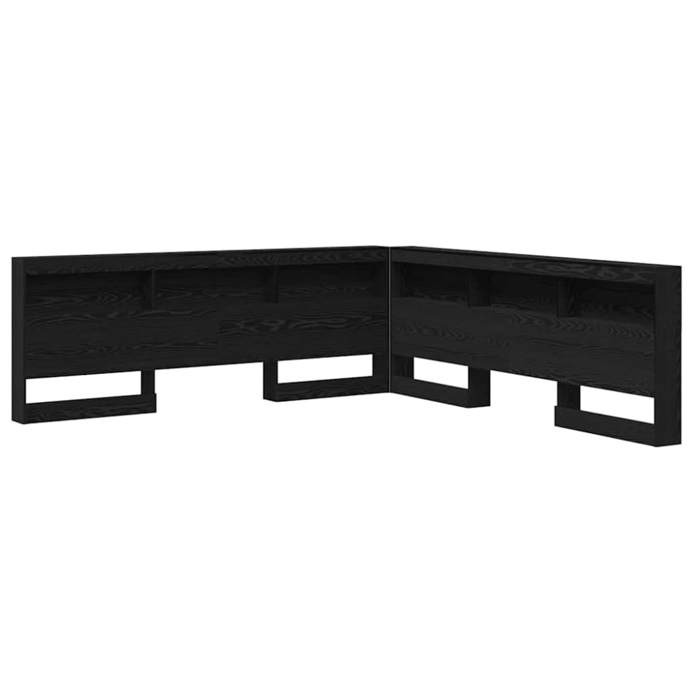 vidaXL Tăblie de depozitare cu raft Stejar Negru 200 cm Lemn compozit