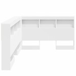 vidaXL Tăblie de depozitare cu raft Alb 120 cm Lemn compozit