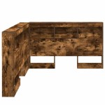 vidaXL Tăblie de depozitare cu raft Stejar afumat 120 cm Lemn compozit vidaXL Tăblie de depozitare cu raft Stejar afumat 120 cm Lemn compozit
