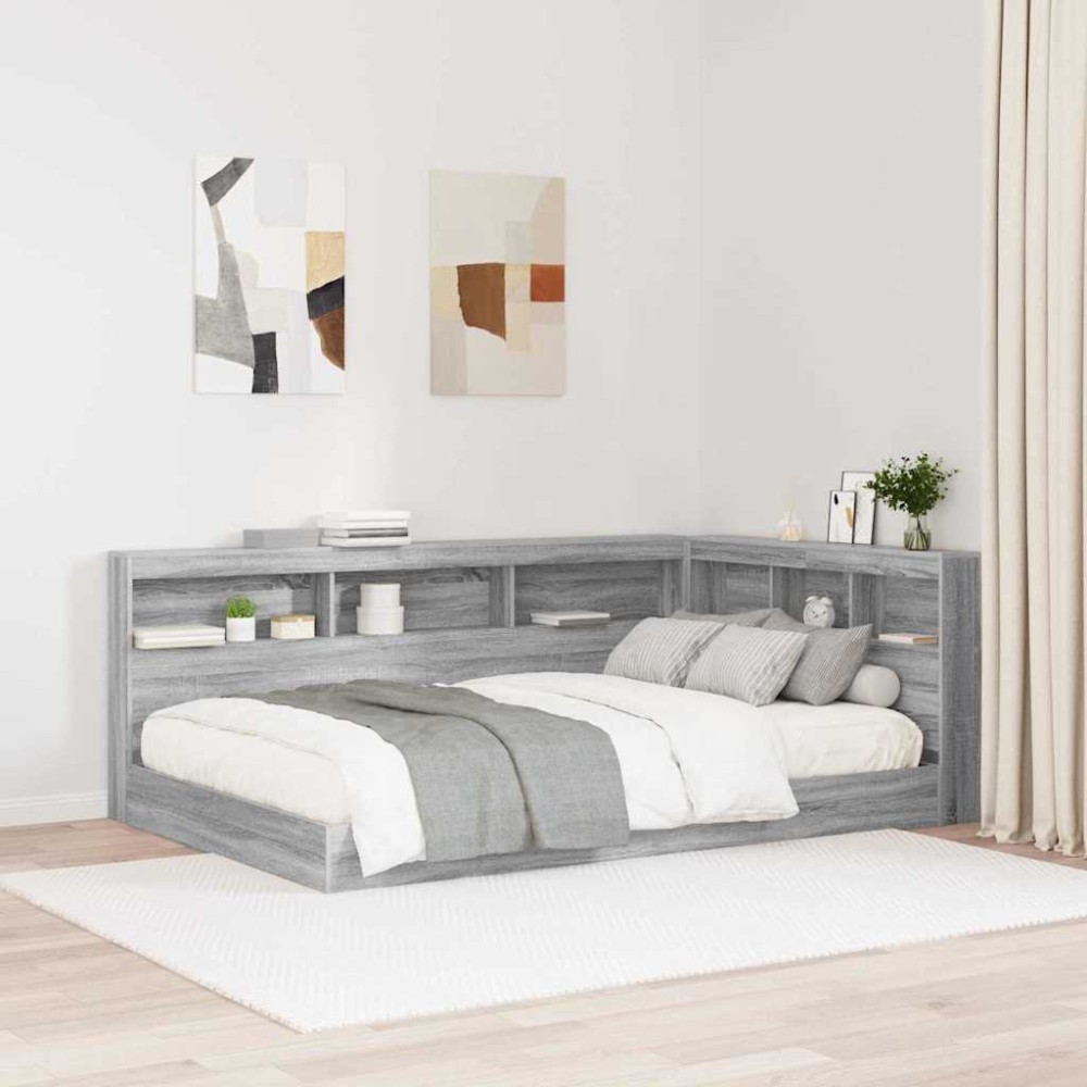 vidaXL Tăblie de depozitare cu raft sonoma gri 120 cm Lemn compozit