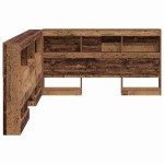 vidaXL Tăblie de depozitare cu raft Lemn vechi 140 cm Lemn compozit vidaXL Tăblie de depozitare cu raft Lemn vechi 140 cm Lemn compozit