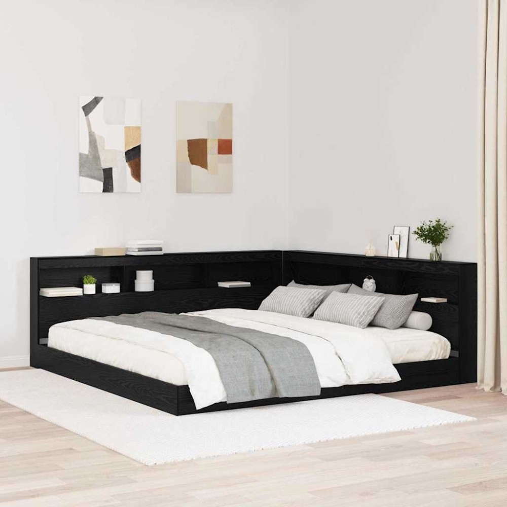 vidaXL Tăblie de depozitare cu raft Stejar negru 180 cm Lemn compozit