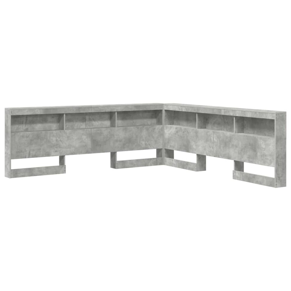 vidaXL Tăblie de depozitare cu raft Gri beton 180 cm Lemn compozit
