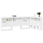 vidaXL Tăblie de depozitare cu raft Alb 90 cm Lemn compozit vidaXL Tăblie de depozitare cu raft Alb 90 cm Lemn compozit