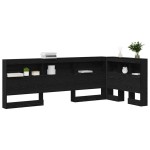 vidaXL Tăblie de depozitare cu raft Stejar negru 90 cm Lemn compozit vidaXL Tăblie de depozitare cu raft Stejar negru 90 cm Lemn compozit