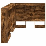 vidaXL Tăblie de depozitare cu raft Stejar fumuriu 90 cm Lemn compozit