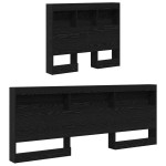 vidaXL Tăblie de depozitare cu raft Stejar Negru 75 cm Lemn compozit