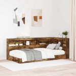 vidaXL Tăblie de depozitare cu raft Stejar afumat 75 cm Lemn compozit vidaXL Tăblie de depozitare cu raft Stejar afumat 75 cm Lemn compozit