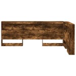 vidaXL Tăblie de depozitare cu raft Stejar afumat 120 cm Lemn compozit vidaXL Tăblie de depozitare cu raft Stejar afumat 120 cm Lemn compozit