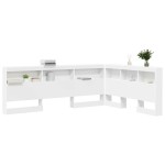 vidaXL Tăblie de depozitare cu raft Alb 135 cm Lemn compozit