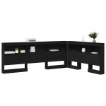 vidaXL Tăblie de depozitare cu raft Stejar negru 135 cm Lemn compozit vidaXL Tăblie de depozitare cu raft Stejar negru 135 cm Lemn compozit