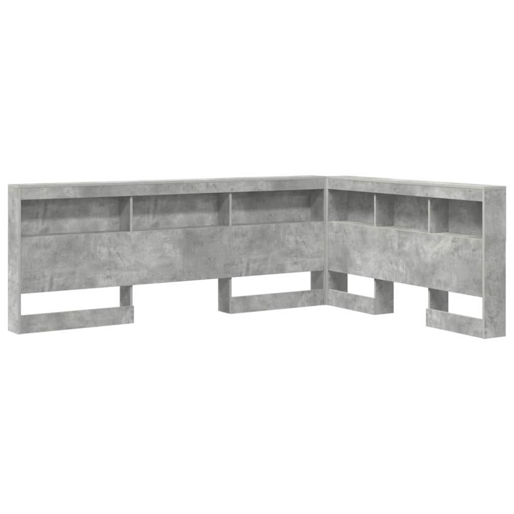 vidaXL Tăblie de depozitare cu raft Gri beton 135 cm Lemn compozit