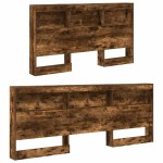 vidaXL Tăblie de depozitare Stejar fumuriu 135 cm Lemn compozit