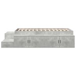 vidaXL Cadru de pat cu depozitare Gri din beton 244 x 127 x 53.5 cm