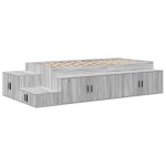 vidaXL Cadru de pat cu depozitare sonoma gri 244 x 127 x 53.5 cm