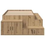 vidaXL Cadru de pat cu depozitare stejar artizanal 244 x 127 x 53.5 cm