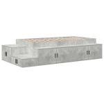 vidaXL Cadru de pat cu depozitare Gri din beton 244 x 118 x 53.5 cm