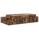 vidaXL Cadru de pat cu depozitare Stejar fumuriu 244 x 118 x 53.5 cm