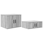vidaXL Cadru de pat cu depozitare sonoma gri 244 x 118 x 53.5 cm