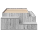 vidaXL Cadru de pat cu depozitare sonoma gri 244 x 118 x 53.5 cm